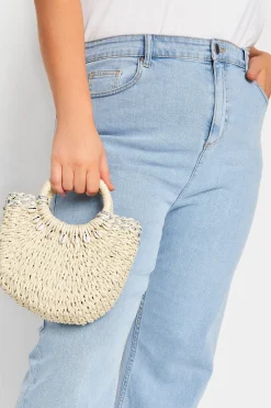 M&Co Yours Yours Natural Brown Circle Handle Straw Bag>Women Bags