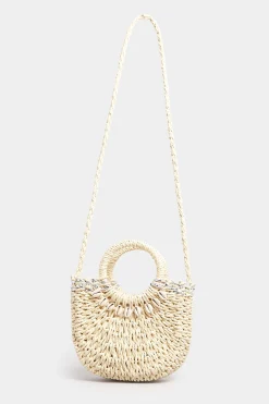 M&Co Yours Yours Natural Brown Circle Handle Straw Bag><noscript><img width=