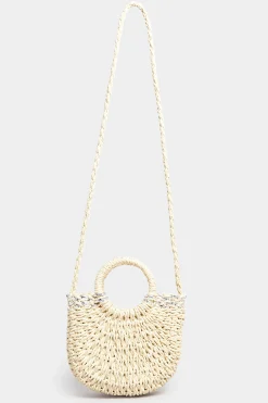M&Co Yours Yours Natural Brown Circle Handle Straw Bag><noscript><img width=