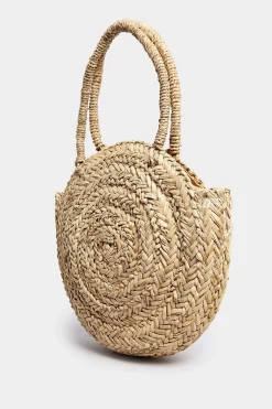 M&Co Yours Yours Natural Brown Round Straw Shoulder Bag>Women Bags