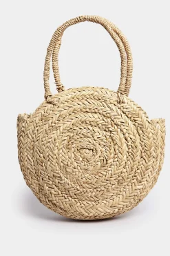 M&Co Yours Yours Natural Brown Round Straw Shoulder Bag><noscript><img width=