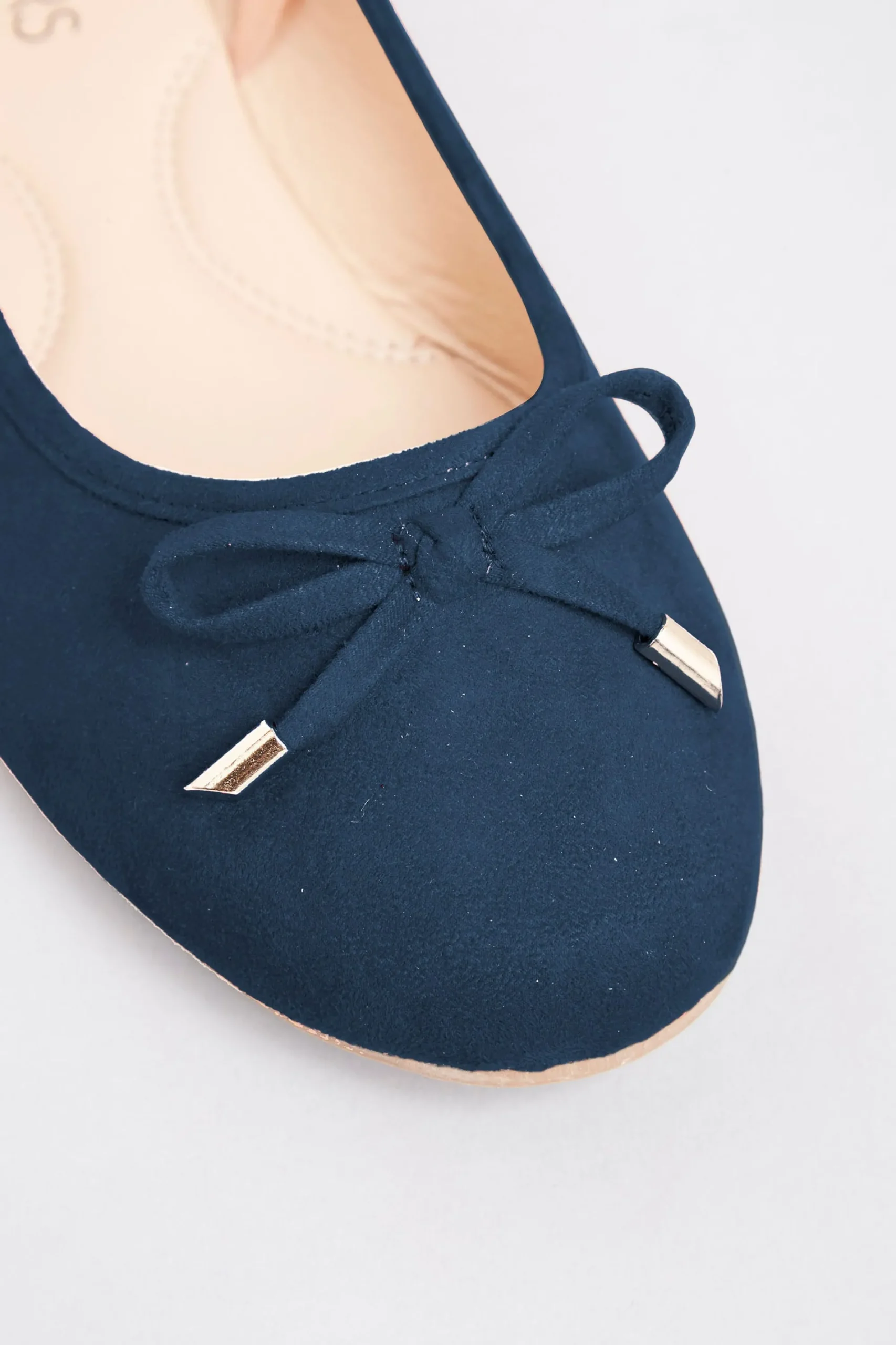 M&Co Yours Yours Navy Blue Ballerina Pumps In Wide E Fit & Extra Wide Eee Fit>Women Flat Shoes