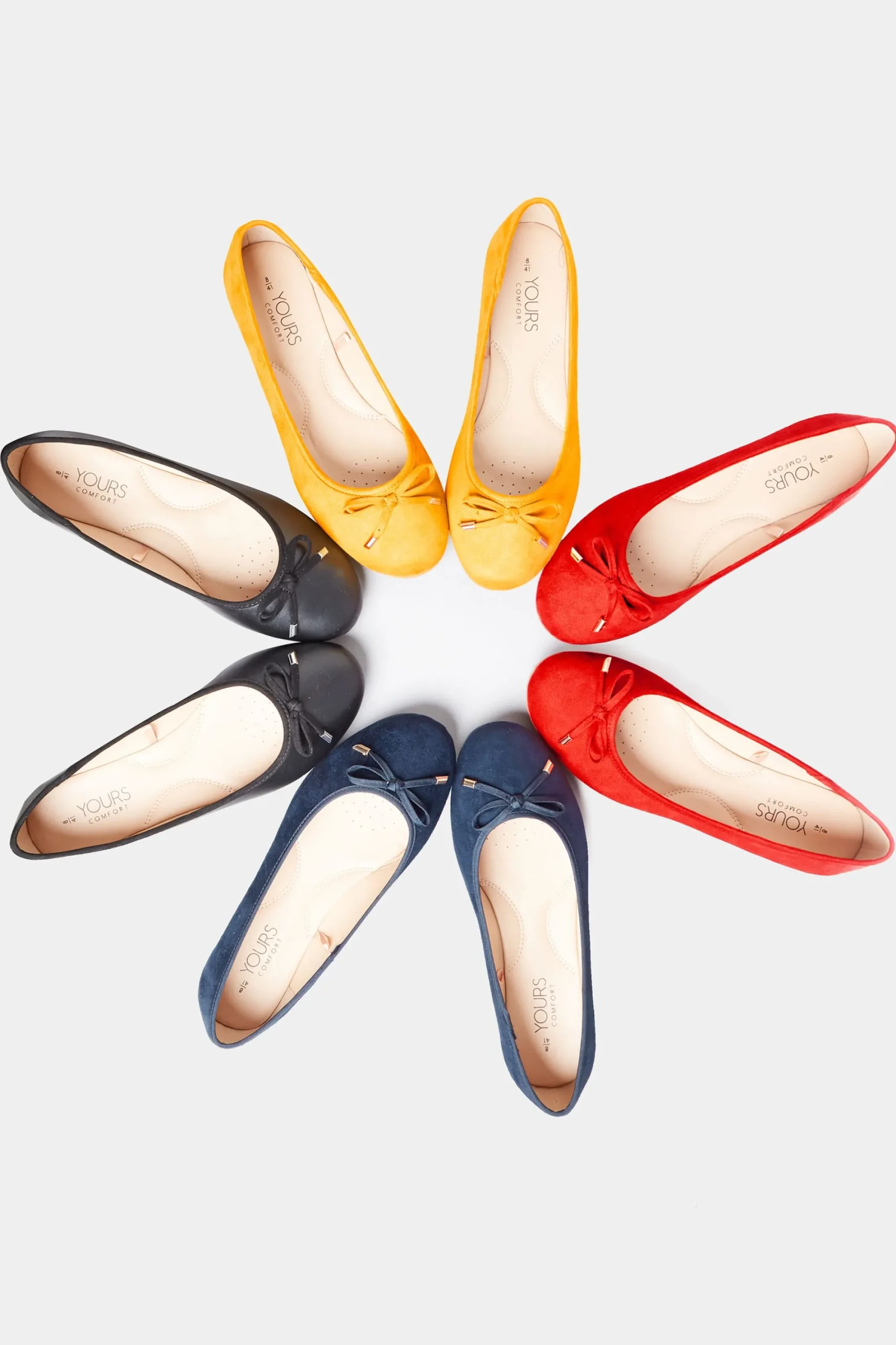 M&Co Yours Yours Navy Blue Ballerina Pumps In Wide E Fit & Extra Wide Eee Fit>Women Flat Shoes