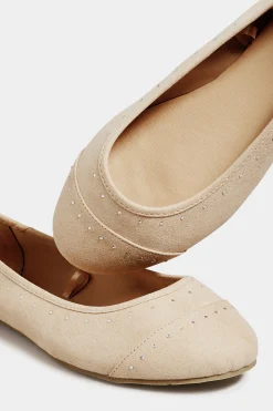 M&Co Yours Yours Nude Diamante Ballet Shoes In Wide E Fit & Extra Wide Eee Fit><noscript><img width=
