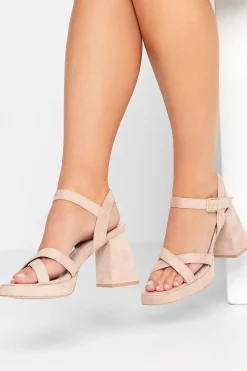 M&Co Yours Yours Nude Platform Flat Sandal Heels In Wide E Fit & Extra Wide Eee Fit>Women Heels