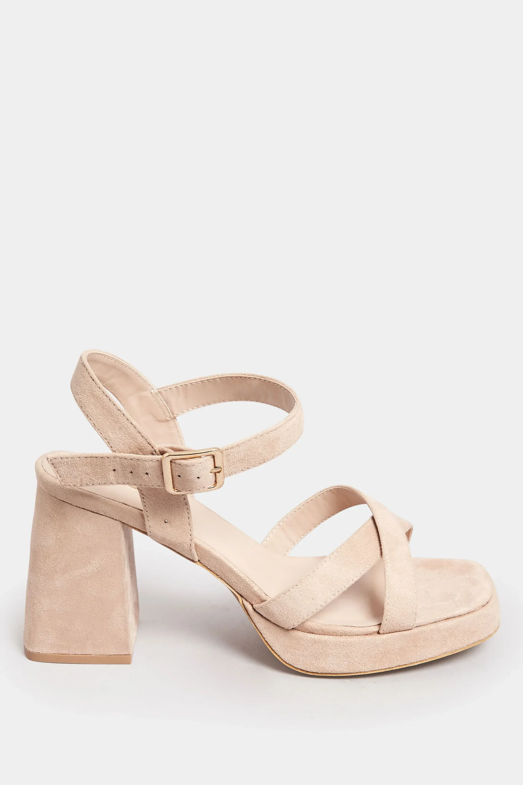 M&Co Yours Yours Nude Platform Flat Sandal Heels In Wide E Fit & Extra Wide Eee Fit>Women Heels