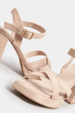 M&Co Yours Yours Nude Platform Flat Sandal Heels In Wide E Fit & Extra Wide Eee Fit><noscript><img width=