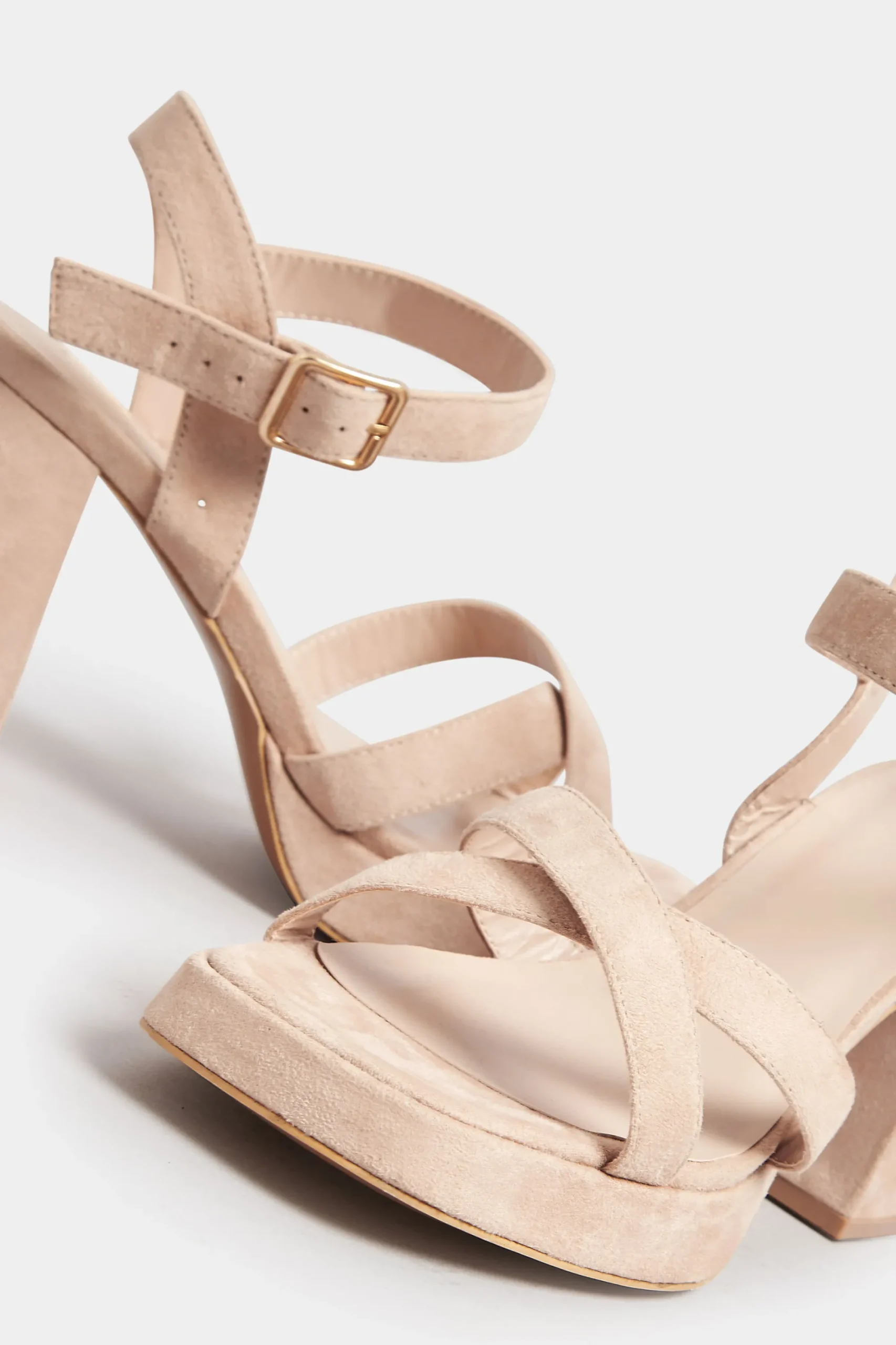 M&Co Yours Yours Nude Platform Flat Sandal Heels In Wide E Fit & Extra Wide Eee Fit>Women Heels