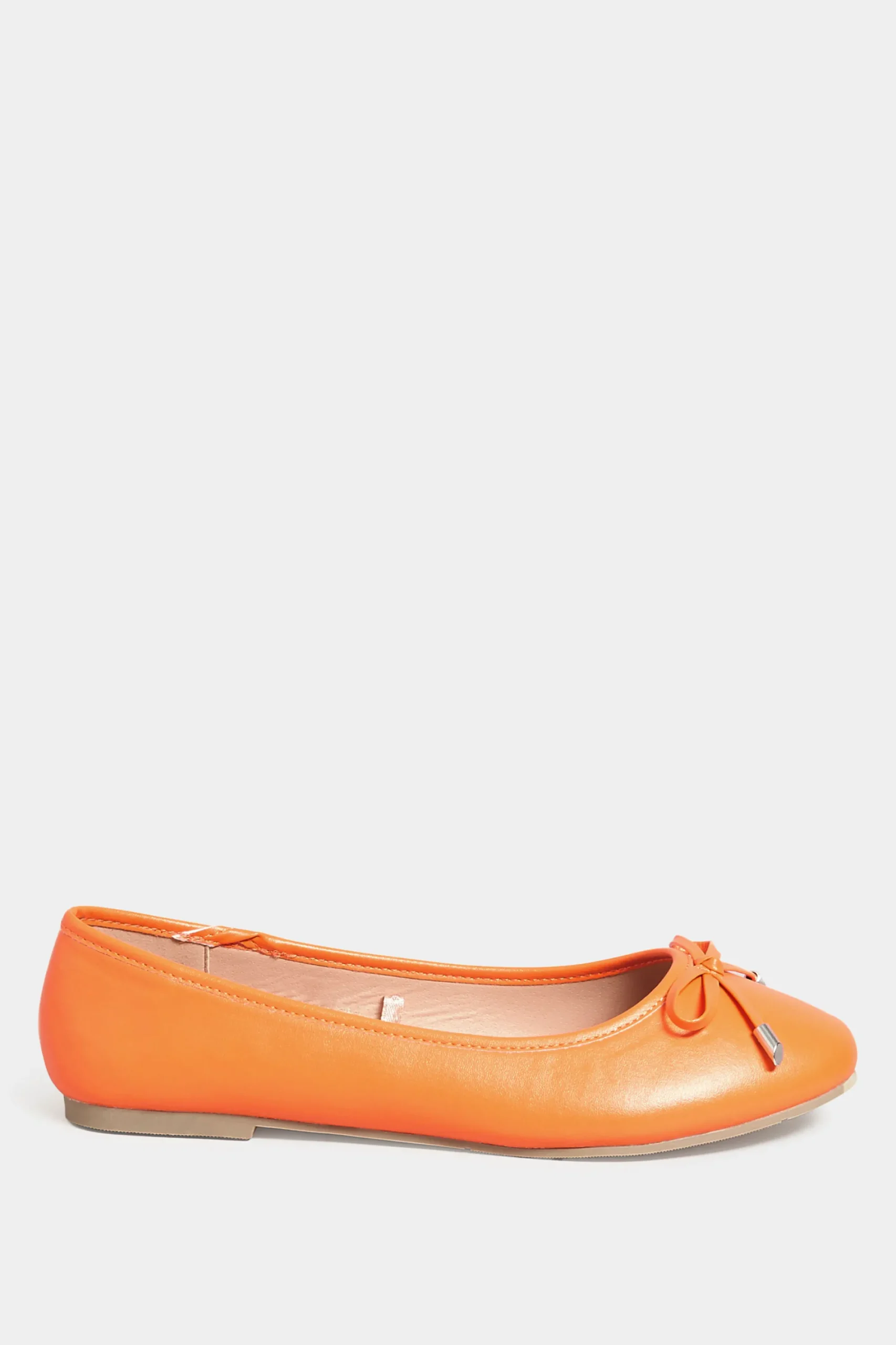 M&Co Yours Yours Orange Ballerina Pumps In Wide E Fit & Extra Wide Eee Fit>Women Flat Shoes