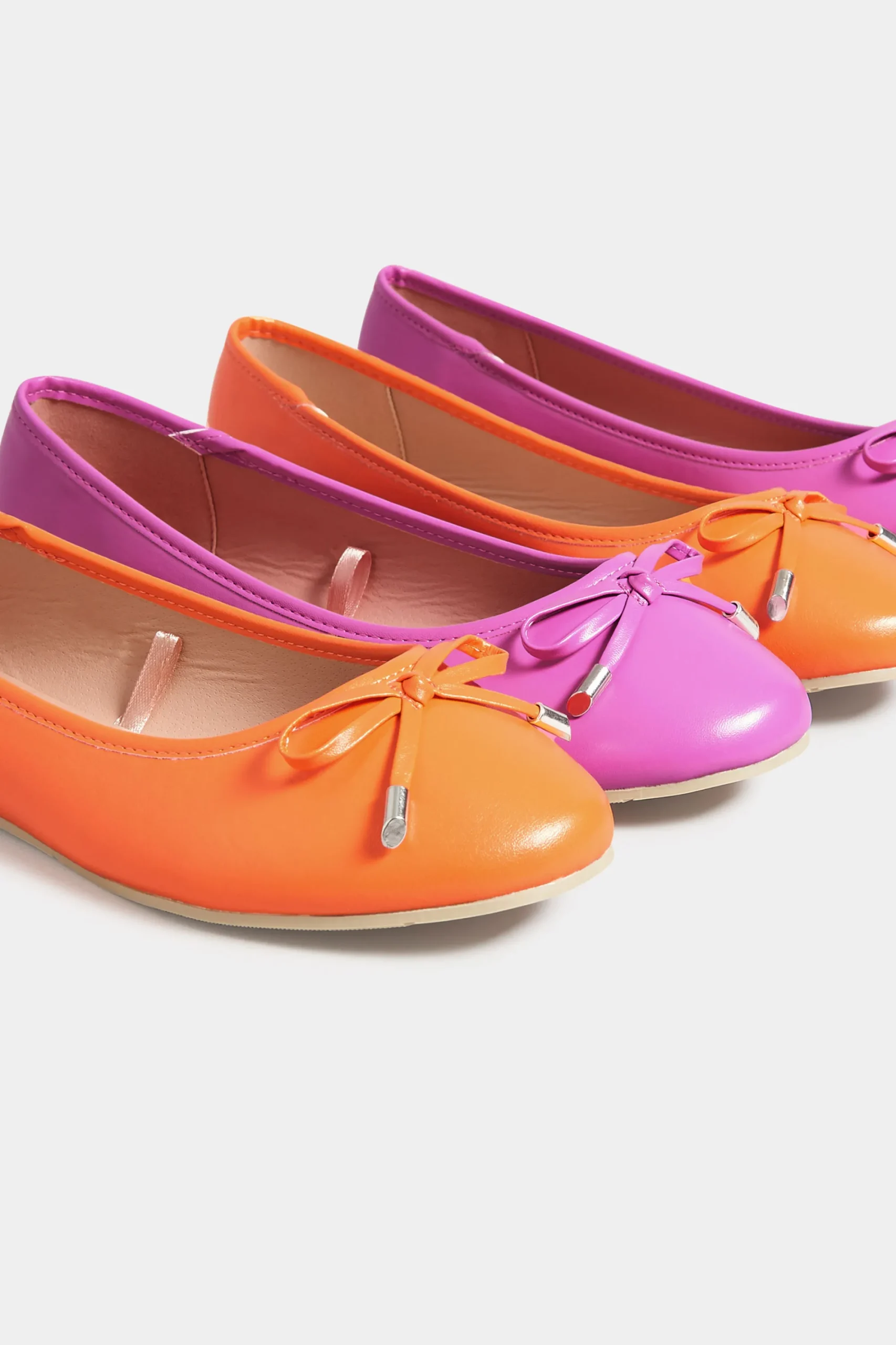 M&Co Yours Yours Orange Ballerina Pumps In Wide E Fit & Extra Wide Eee Fit>Women Flat Shoes