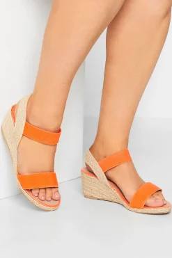 M&Co Yours Yours Orange Espadrille Wedges In Wide E Fit & Extra Wide Eee Fit>Women Sandals