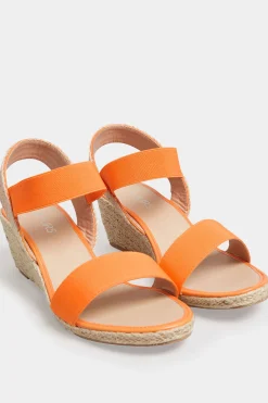 M&Co Yours Yours Orange Espadrille Wedges In Wide E Fit & Extra Wide Eee Fit>Women Sandals