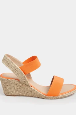 M&Co Yours Yours Orange Espadrille Wedges In Wide E Fit & Extra Wide Eee Fit><noscript><img width=
