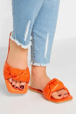 M&Co Yours Yours Orange Knot Mule Sandals In Extra Wide Eee Fit>Women Sandals