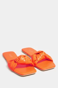 M&Co Yours Yours Orange Knot Mule Sandals In Extra Wide Eee Fit>Women Sandals