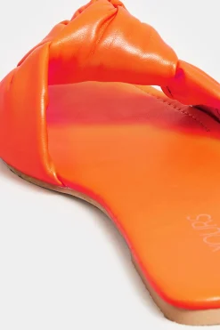 M&Co Yours Yours Orange Knot Mule Sandals In Extra Wide Eee Fit><noscript><img width=
