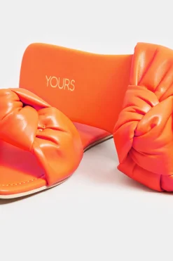 M&Co Yours Yours Orange Knot Mule Sandals In Extra Wide Eee Fit><noscript><img width=
