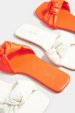 M&Co Yours Yours Orange Knot Mule Sandals In Extra Wide Eee Fit><noscript><img width=