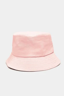 M&Co Yours Yours Pink & Black Reversible Bucket Hat>Women Hats