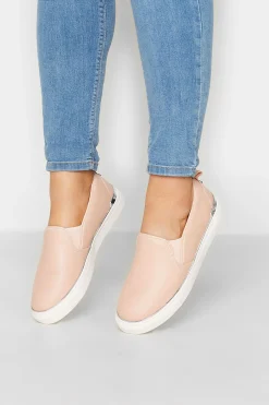 M&Co Yours Yours Pink & Silver Hardware Slip-On Trainers In Extra Wide Eee Fit>Women Flat Shoes
