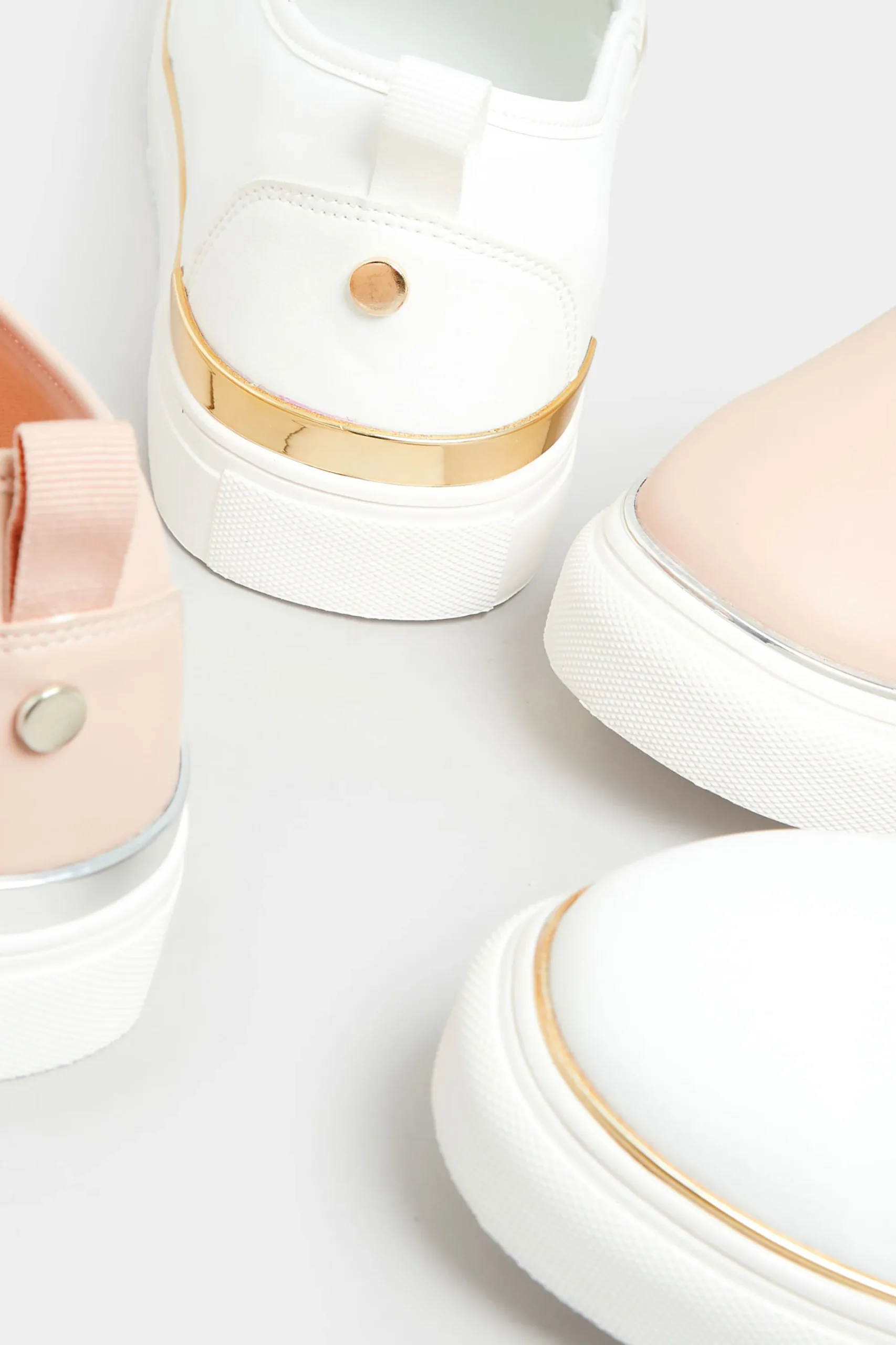 M&Co Yours Yours Pink & Silver Hardware Slip-On Trainers In Extra Wide Eee Fit>Women Flat Shoes
