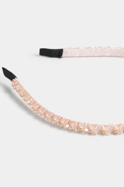 M&Co Yours Yours Pink Beaded Thin Headband><noscript><img width=