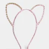 M&Co Yours Yours Pink Diamante Cat Ear Headband>Women Hair Accessories