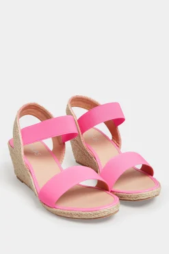 M&Co Yours Yours Pink Espadrille Wedges In Wide E Fit & Extra Wide Eee Fit>Women Sandals