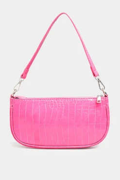 M&Co Yours Yours Pink Faux Croc Shoulder Bag>Women Bags