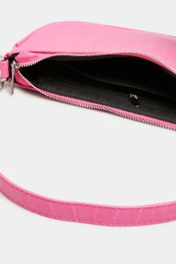 M&Co Yours Yours Pink Faux Croc Shoulder Bag><noscript><img width=
