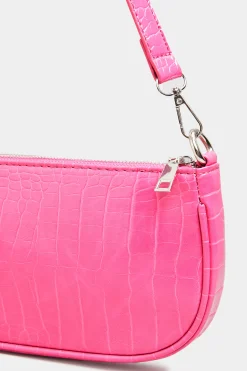 M&Co Yours Yours Pink Faux Croc Shoulder Bag><noscript><img width=