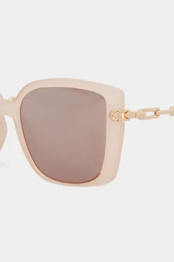 M&Co Yours Yours Pink Oversized Chain Arm Sunglasses><noscript><img width=