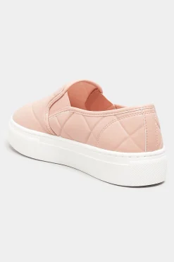 M&Co Yours Yours Pink Quilted Slip-On Trainers In Extra Wide Eee Fit><noscript><img width=