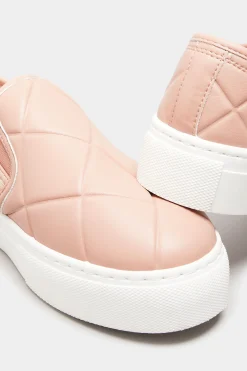 M&Co Yours Yours Pink Quilted Slip-On Trainers In Extra Wide Eee Fit><noscript><img width=