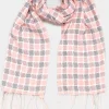M&Co Yours Yours Pink Square Check Tassel Scarf>Women Scarves