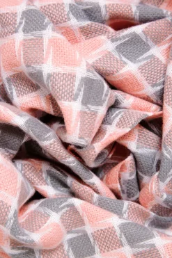 M&Co Yours Yours Pink Square Check Tassel Scarf>Women Scarves