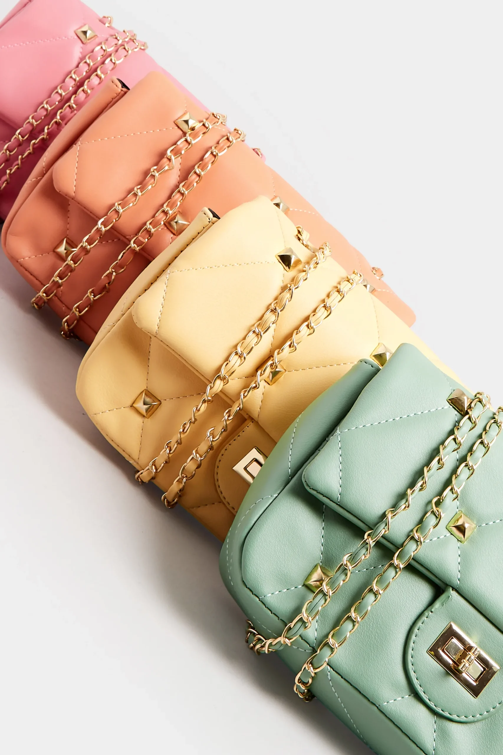 M&Co Yours Yours Pink Studded Quilted Chain Bag>Women Bags