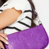 M&Co Yours Yours Purple Faux Croc Shoulder Bag>Women Bags