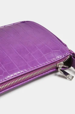 M&Co Yours Yours Purple Faux Croc Shoulder Bag><noscript><img width=