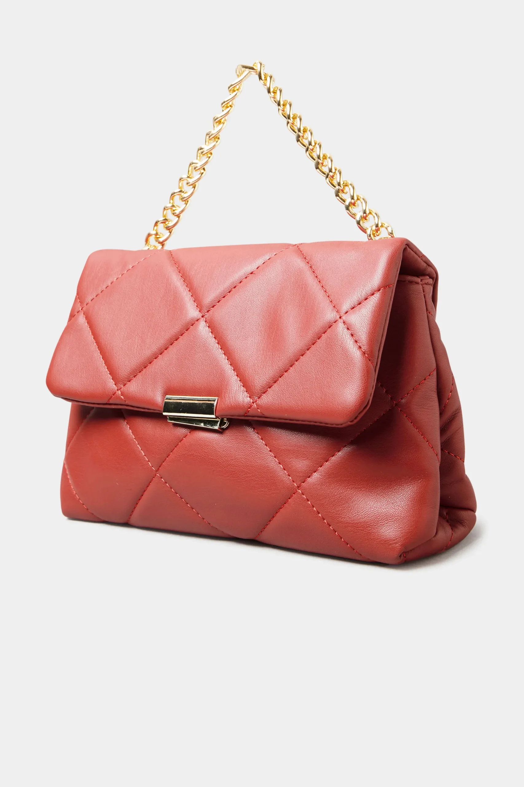 M&Co Yours Yours Red Quilted Chain Handle Bag>Women Bags