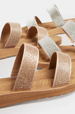 M&Co Yours Yours Rose Gold & Brown Glitter Strap Mule Sandals In Extra Wide Eee Fit><noscript><img width=