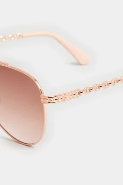 M&Co Yours Yours Rose Gold Chain Aviator Sunglasses><noscript><img width=