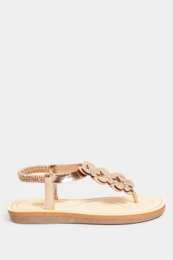 M&Co Yours Yours Rose Gold Diamante Butterfly Sandals In Extra Wide Eee Fit><noscript><img width=