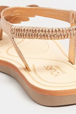 M&Co Yours Yours Rose Gold Diamante Butterfly Sandals In Extra Wide Eee Fit><noscript><img width=