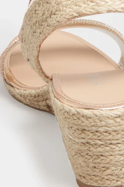 M&Co Yours Yours Rose Gold Diamante Embellished Espadrille Wedges In Wide E Fit & Extra Wide Eee Fit><noscript><img width=