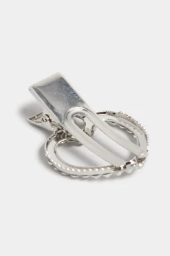 M&Co Yours Yours Silver Diamante Heart Hair Clip><noscript><img width=
