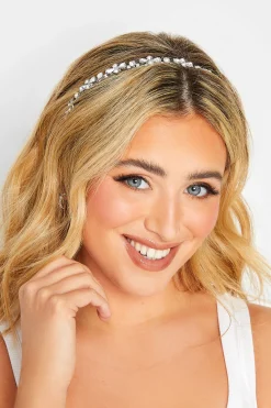 M&Co Yours Yours Silver Diamante Thin Headband>Women Hair Accessories