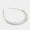 M&Co Yours Yours Silver Diamante Double Headband>Women Hair Accessories