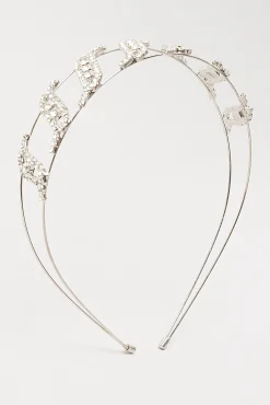 M&Co Yours Yours Silver Diamante Swirl Headband>Women Hair Accessories
