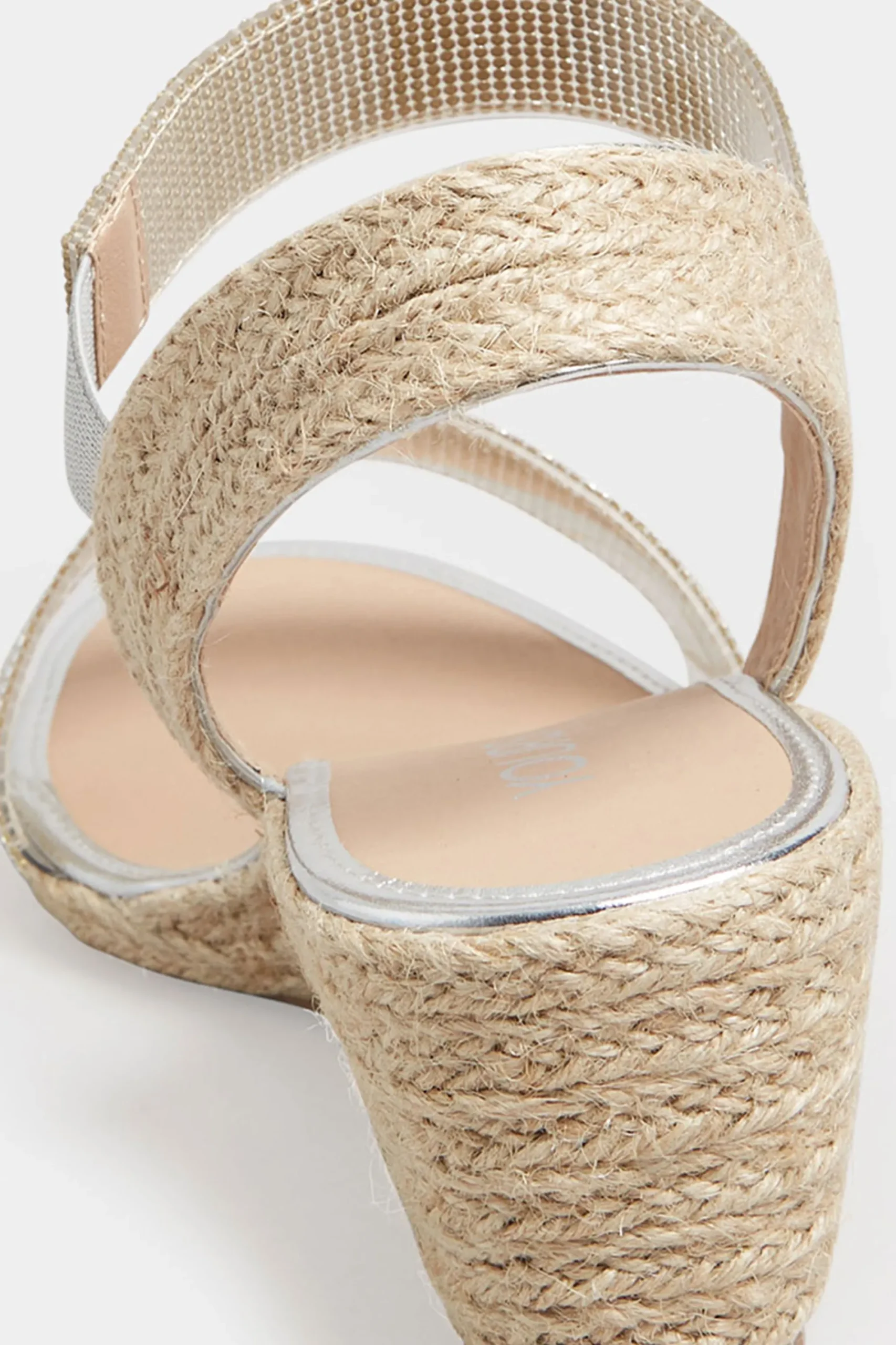 M&Co Yours Yours Silver Espadrille Wedge Sandals In Wide E Fit & Extra Wide Eee Fit>Women Heels